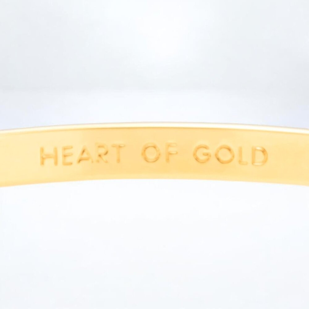 Kate Spade Heart of Gold Bangle Bracelet Gold Tone Minimalist NWT - Picture 3 of 4